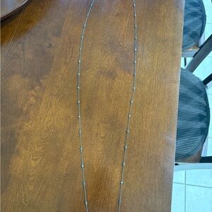 Elegant Back and Silver Necklace with Beaded Accents